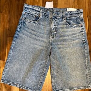 American Eagle high-rise baggy bermuda jean shorts W12